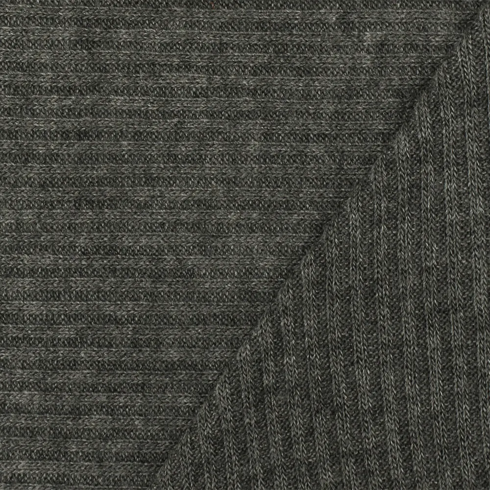 1 3/8 YD PC-Medium Gray Texture Stretch Spandex Cotton Rib Knit Fabric