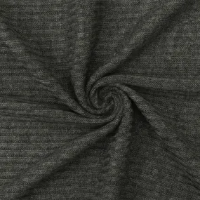 1 3/8 YD PC-Medium Gray Texture Stretch Spandex Cotton Rib Knit Fabric