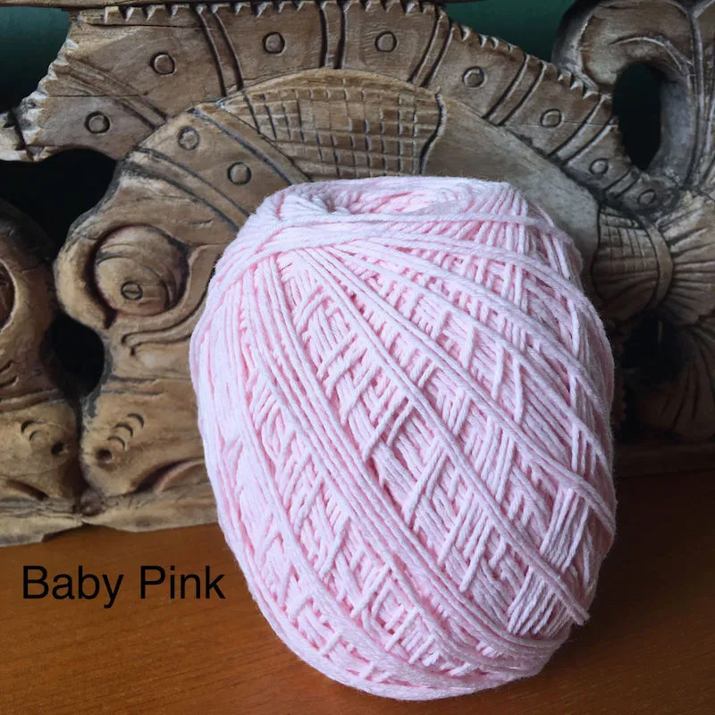 1mm Natural Cotton Rope Cord - Baby Pink