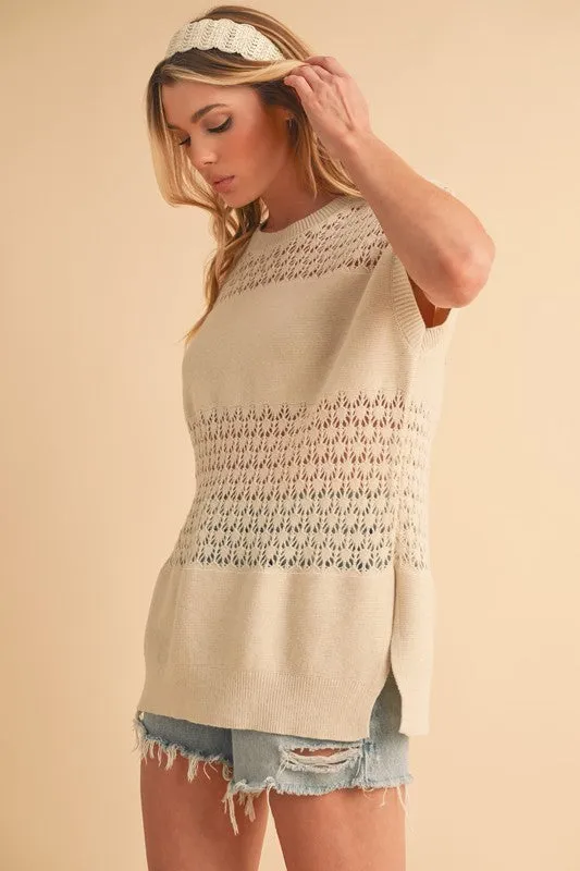 Ameena Open Stitch Mesh Tank