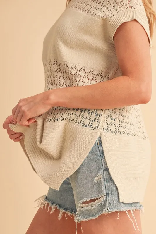 Ameena Open Stitch Mesh Tank