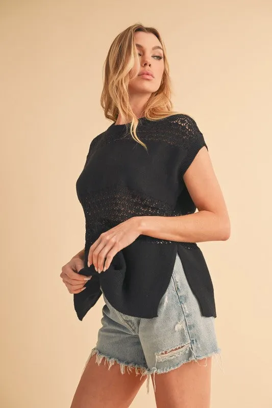 Ameena Open Stitch Mesh Tank