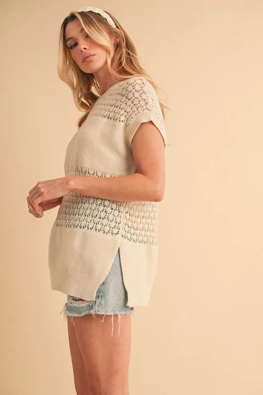 Ameena Open Stitch Mesh Tank