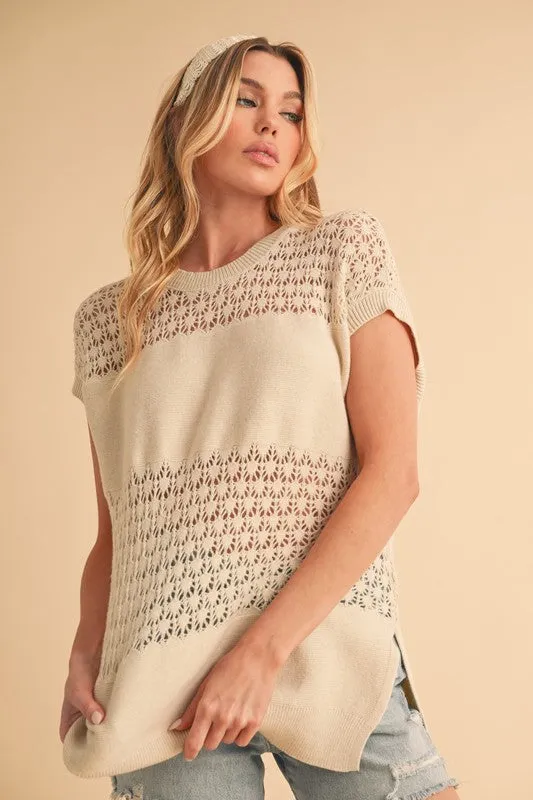 Ameena Open Stitch Mesh Tank