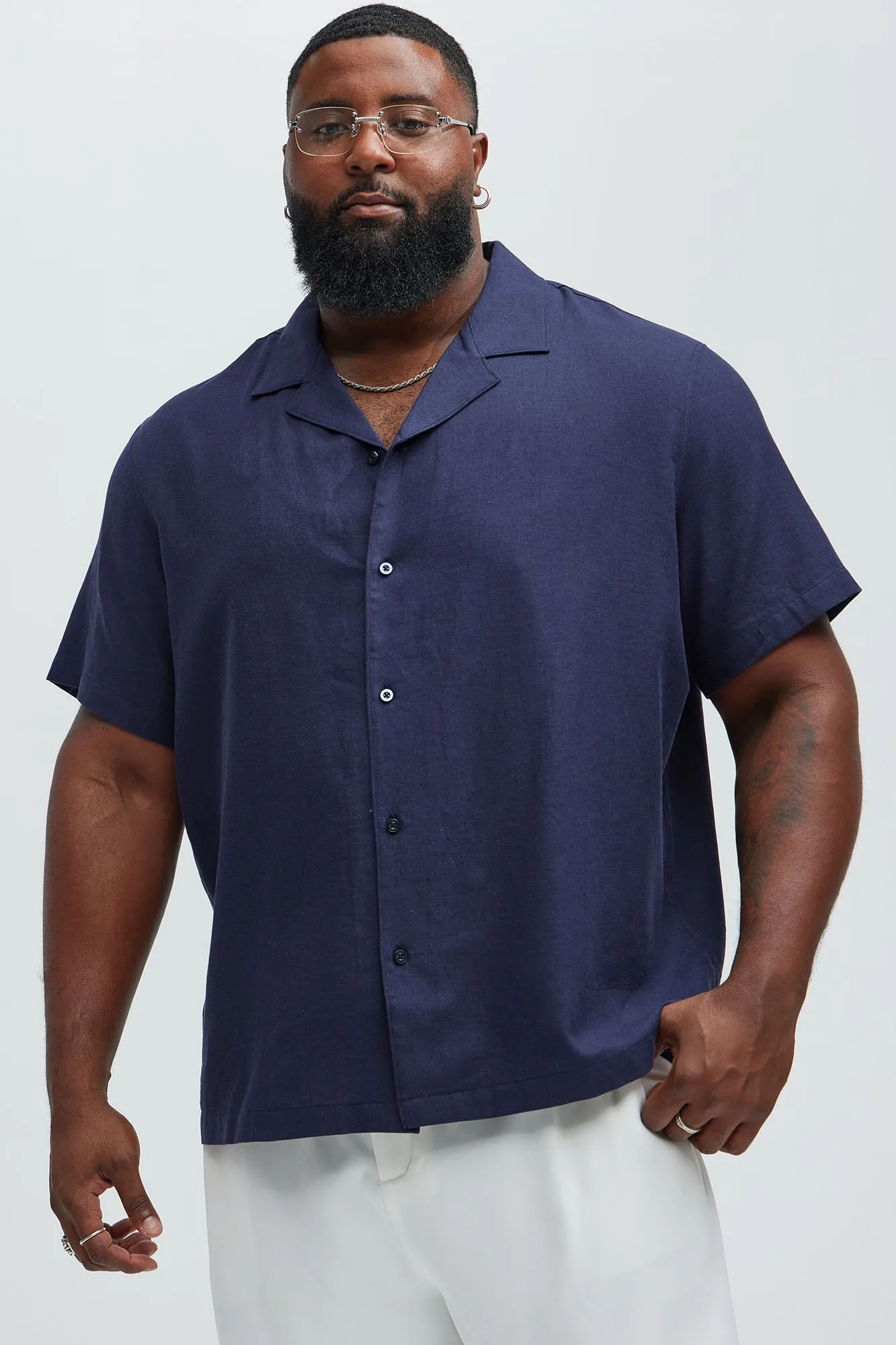 Bahamas Linen Shirt - Navy