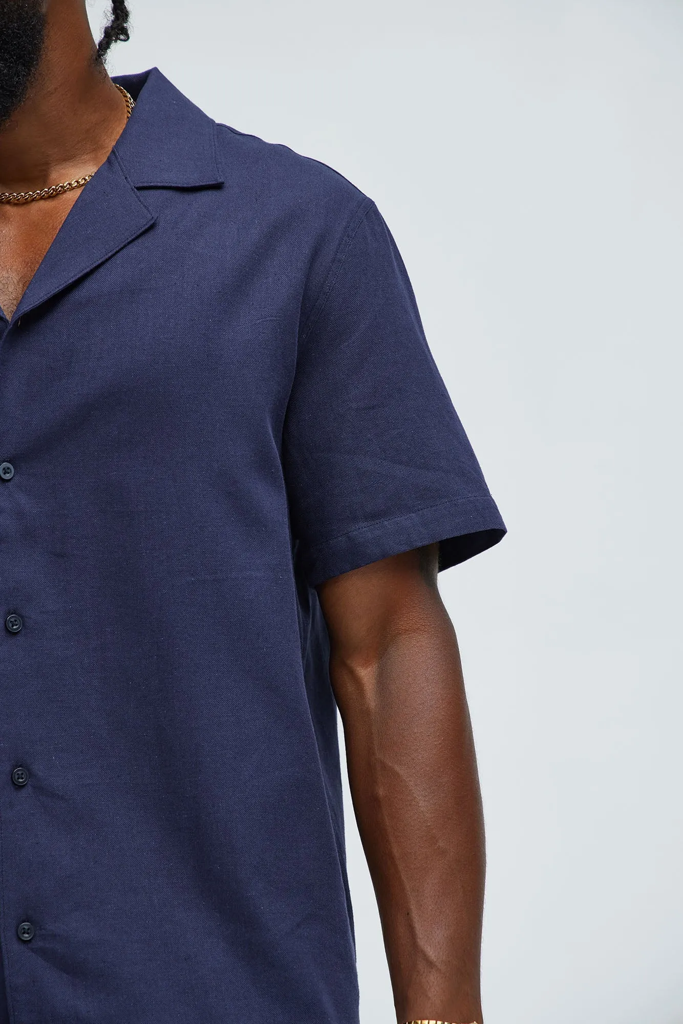 Bahamas Linen Shirt - Navy