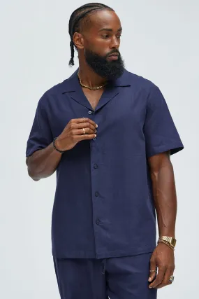 Bahamas Linen Shirt - Navy