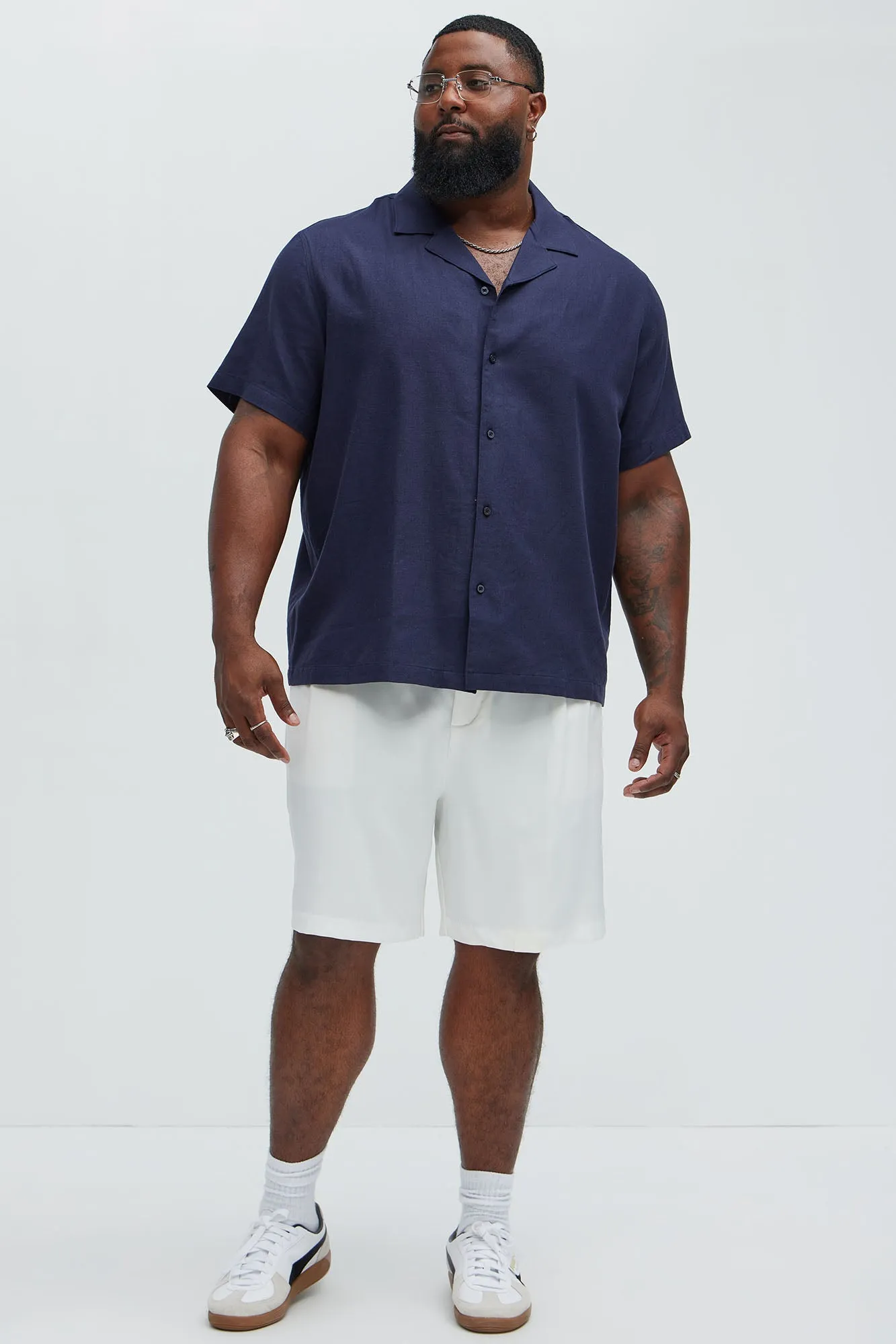 Bahamas Linen Shirt - Navy