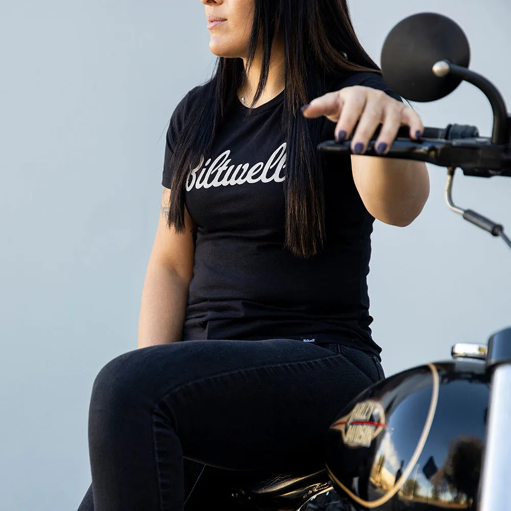 BILTWELL T-SHIRT WOMENS [SCRIPT BLACK]