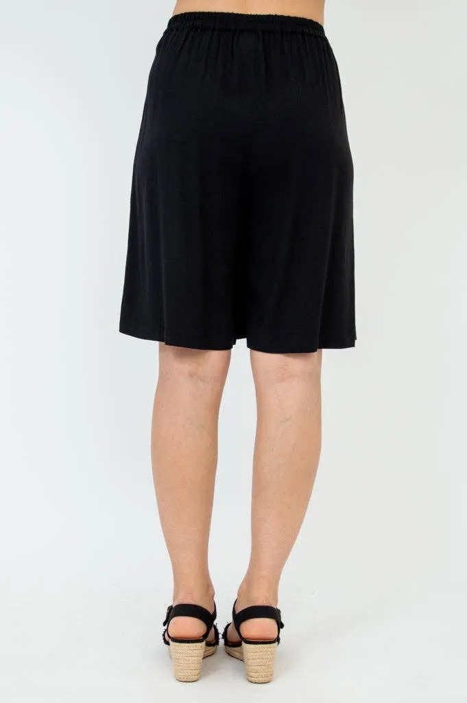 Black Velma Bamboo/Linen Shorts
