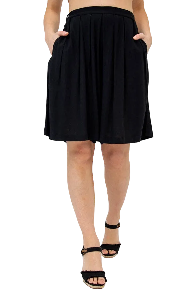 Black Velma Bamboo/Linen Shorts