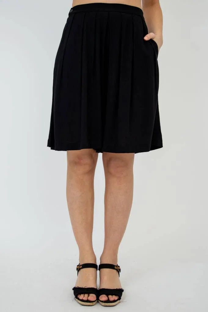 Black Velma Bamboo/Linen Shorts