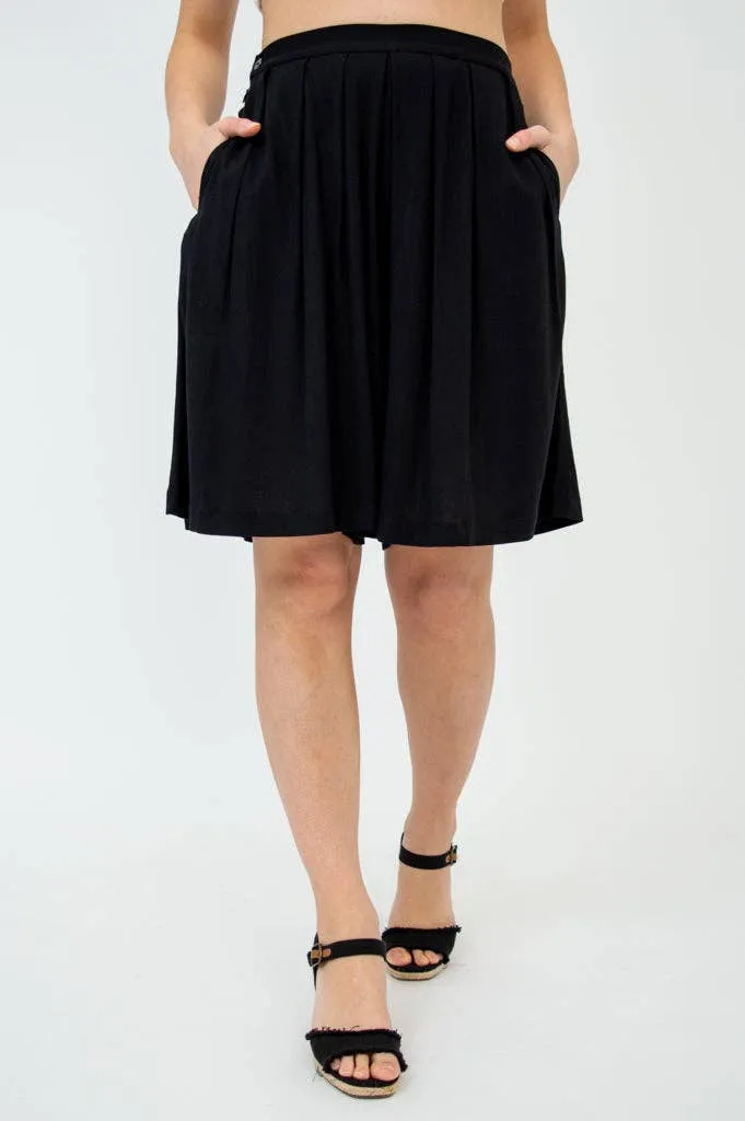 Black Velma Bamboo/Linen Shorts