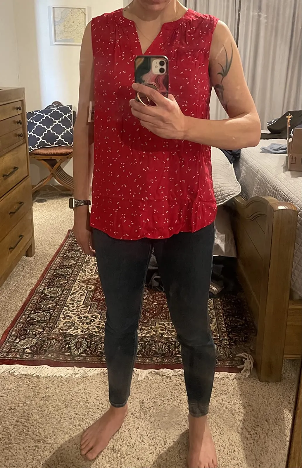 Black Women's Sleeveless Woven Shirt - AE Store
