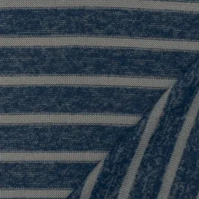 Blue-Gray Stripe Stretch Spandex Rayon Blend Jersey Knit Fabric