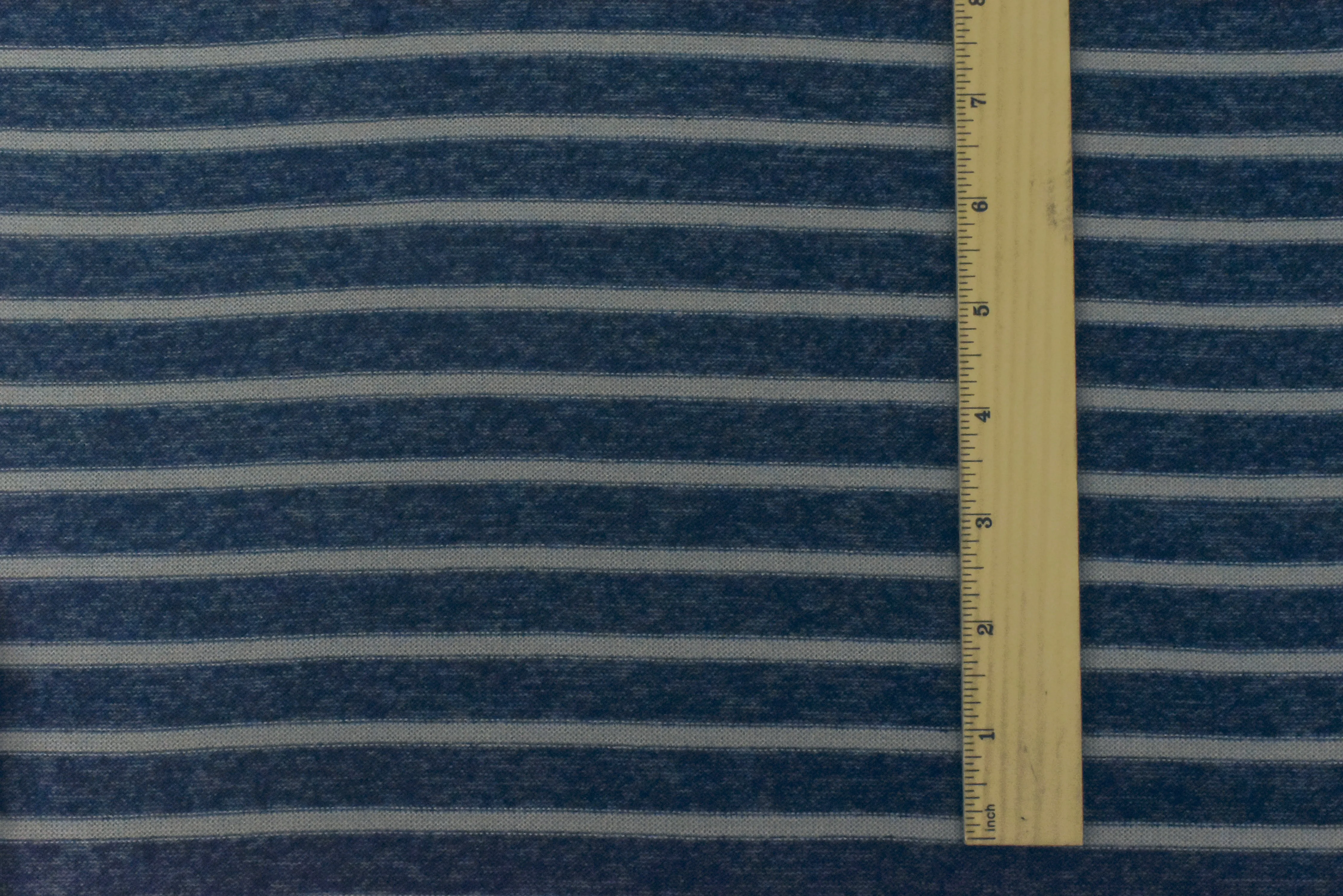 Blue-Gray Stripe Stretch Spandex Rayon Blend Jersey Knit Fabric