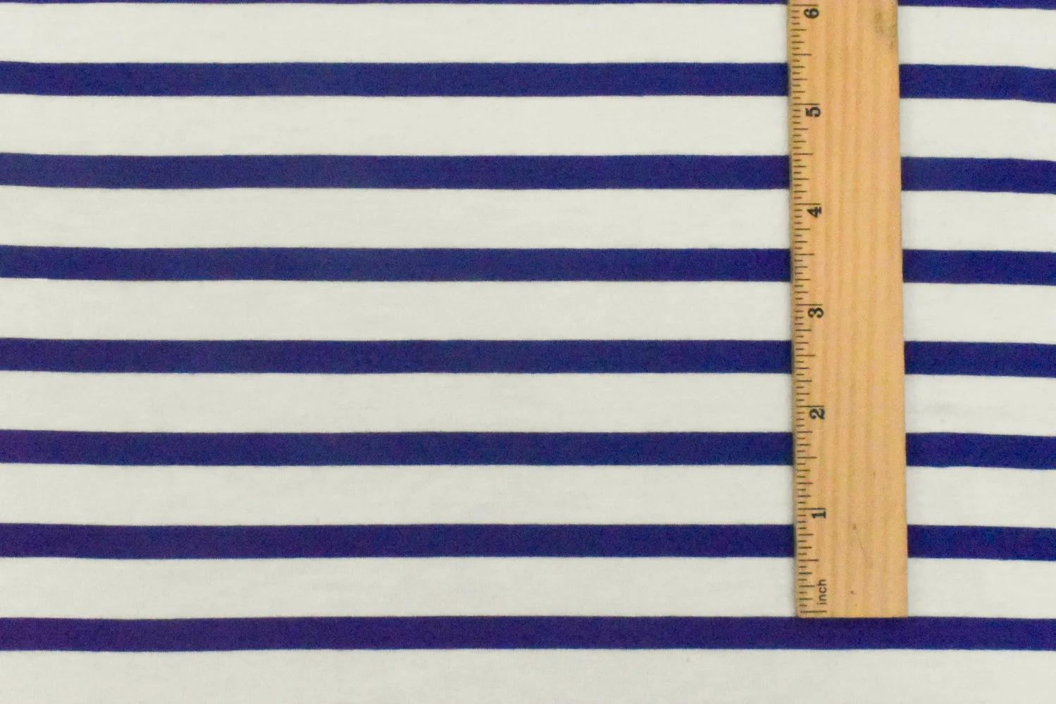 Blue-Ivory Stripe Stretch Spandex Rayon Modal Jersey Knit Fabric