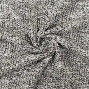 Bright White-Black Texture Slub Stretch Sweater Knit Fabric