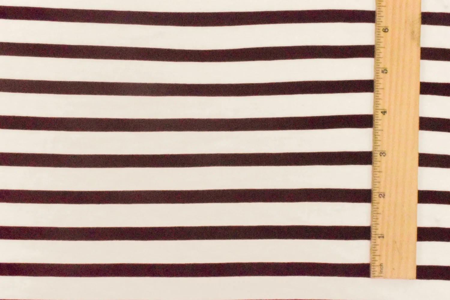 Brown-Ivory Stripe Stretch Spandex Rayon Modal Jersey Knit Fabric