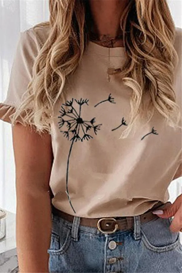 Casual Scalloped Print T-Shirt