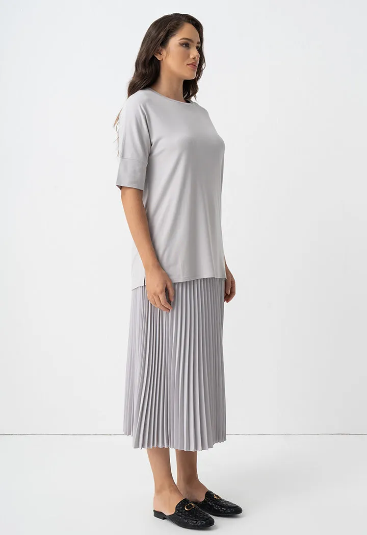 Choice Basic Crew Neck T-Shirt Grey