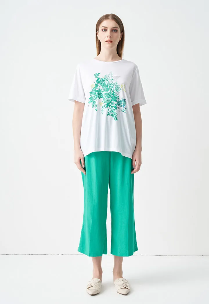 Choice Flower Printed T-Shirt Off White