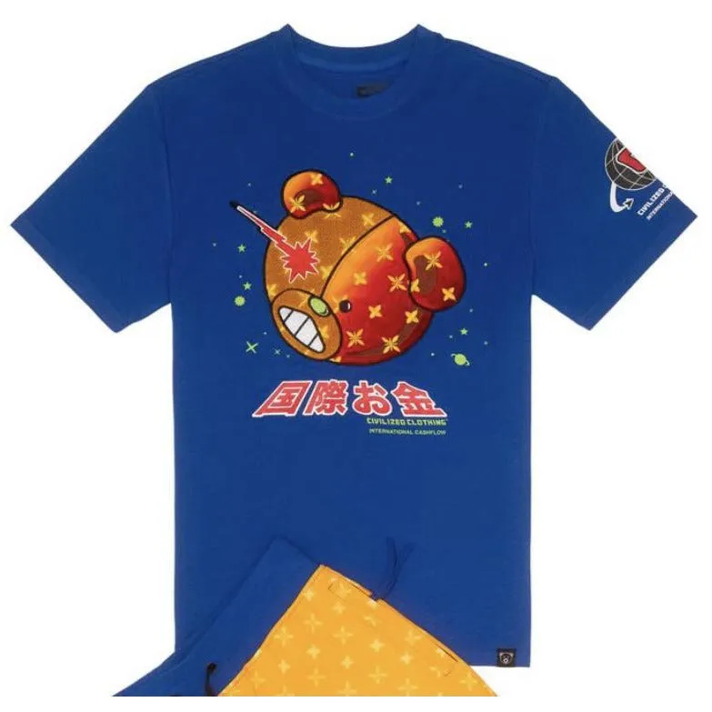 Civilized Bear Head Blue Tee