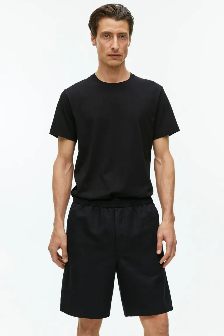 Cotton linen shorts with laces ARKET