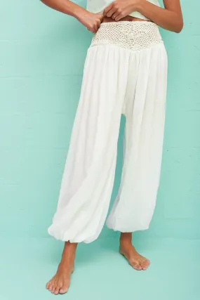 Crochet Waist Aladdin Pants