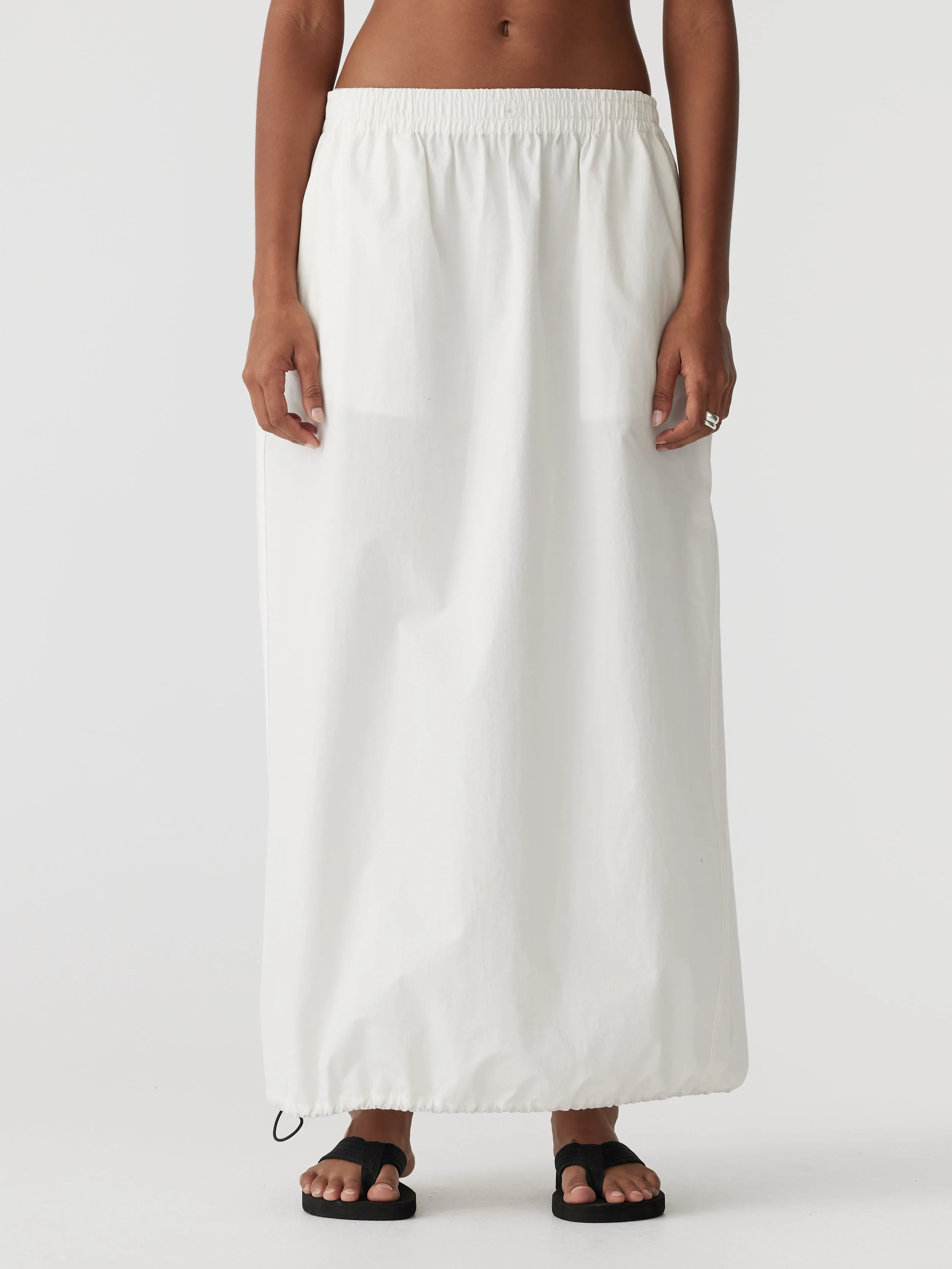 crushed cotton maxi skirt