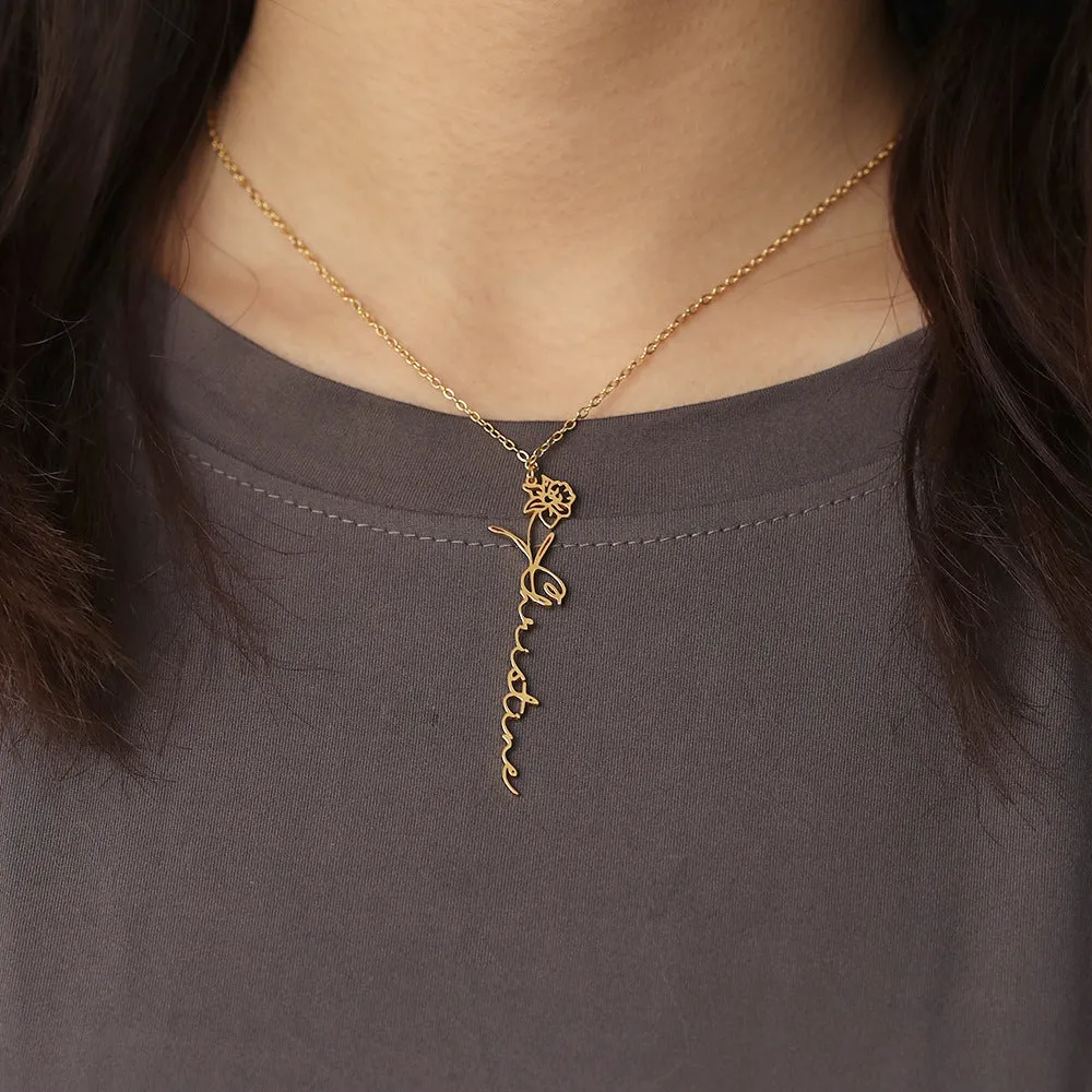 Customizable Flower Pendant Necklace