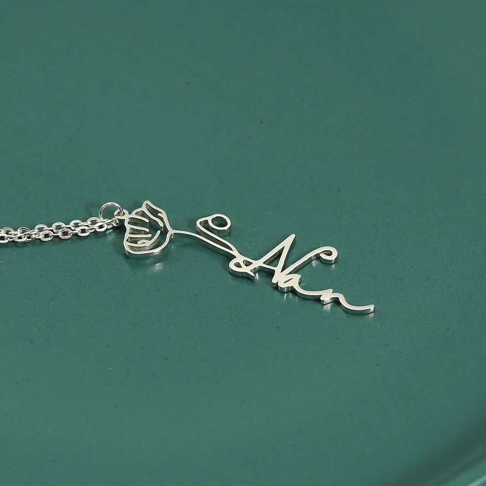 Customizable Flower Pendant Necklace