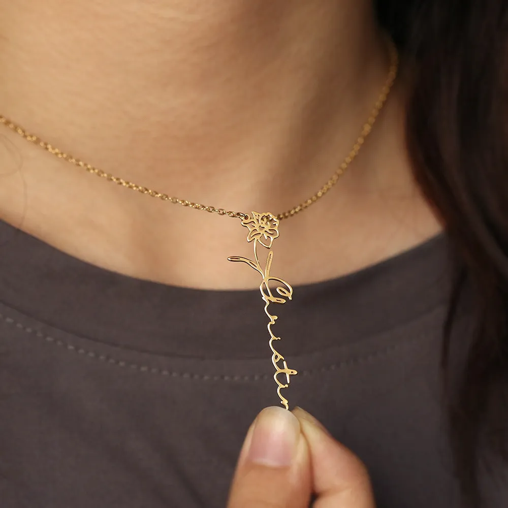 Customizable Flower Pendant Necklace