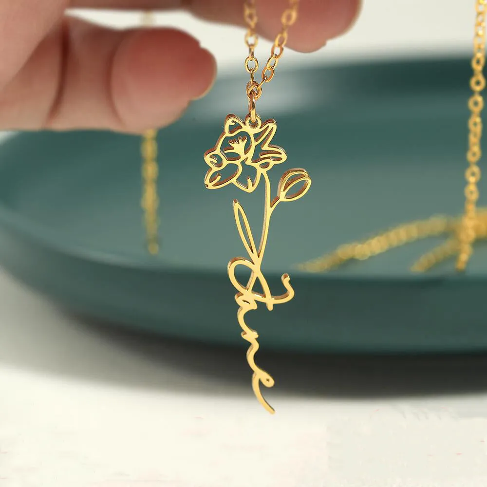 Customizable Flower Pendant Necklace
