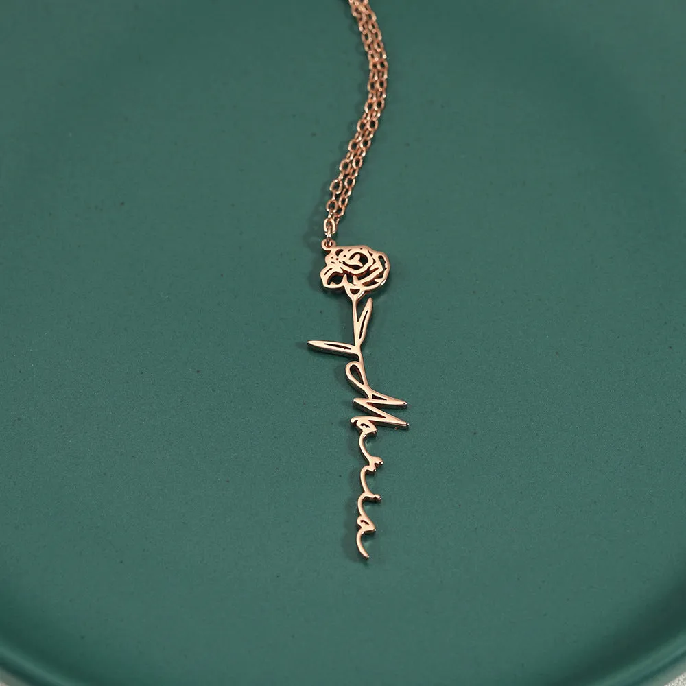 Customizable Flower Pendant Necklace