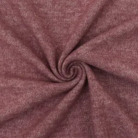 Dusty Wine-White Texture Stretch Poly Double Brushed Jersey Knit Fabric