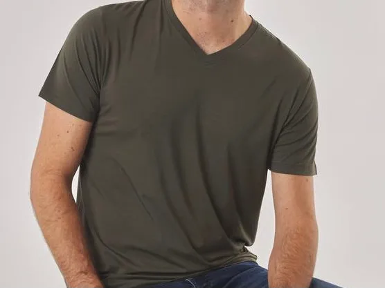 ECOFLOW Men's Bamboo V Neck T-shirt