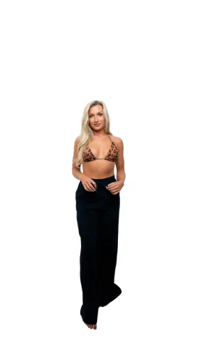 Elastic Waist Gauze Pant With Side Pockets