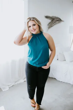 Evie Ruffle Neck Halter Top