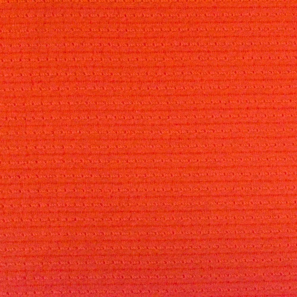 Fire Orange Stripe Texture Stretch Jersey Knit Fabric