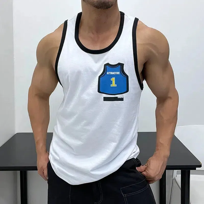 Foam Printing Slim Fit Vest
