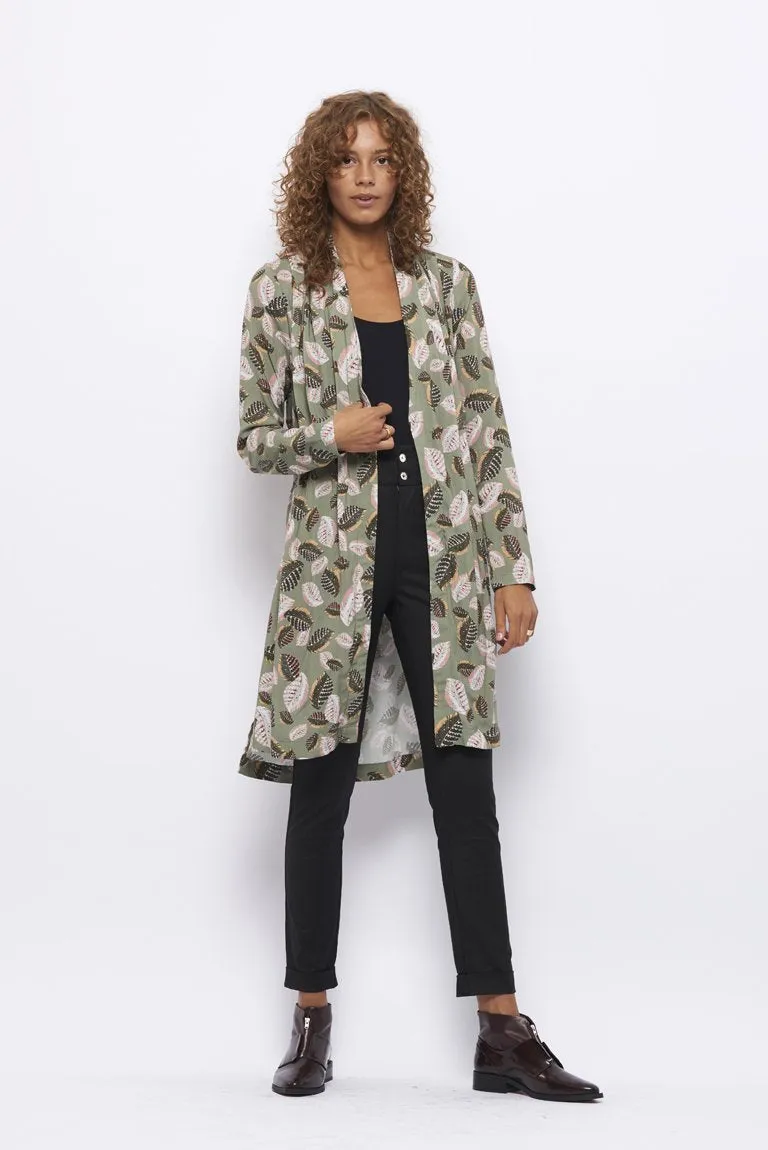 Froks Wrap Cardigan Kjole / Green & Baby feathers Oeko-tex