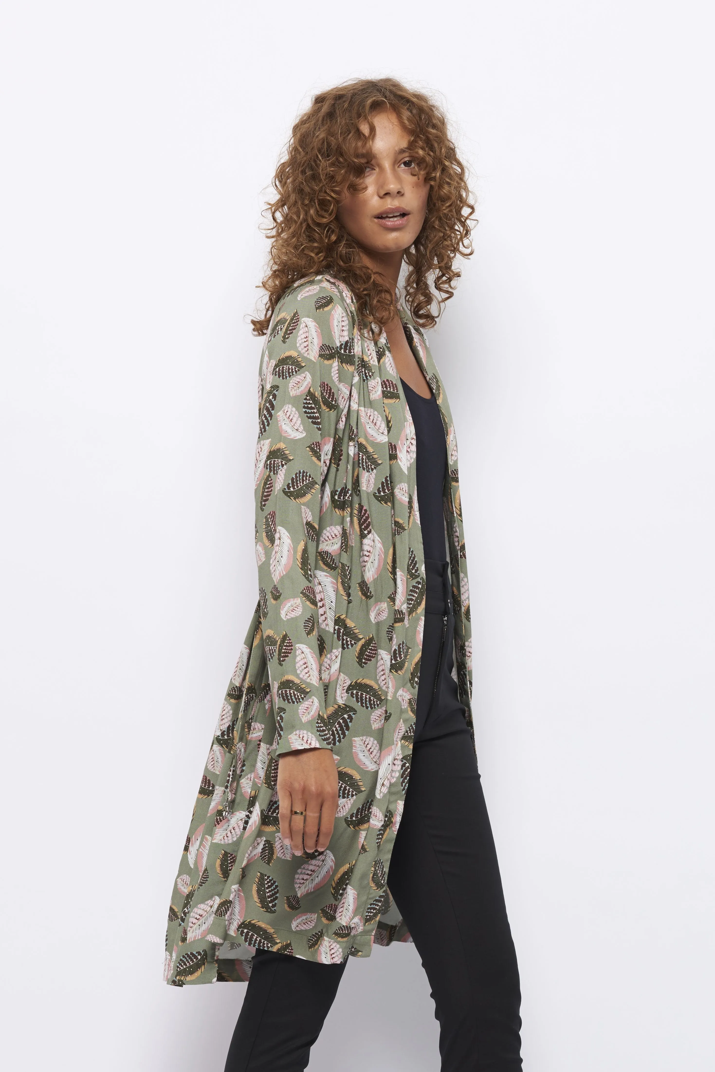 Froks Wrap Cardigan Kjole / Green & Baby feathers Oeko-tex
