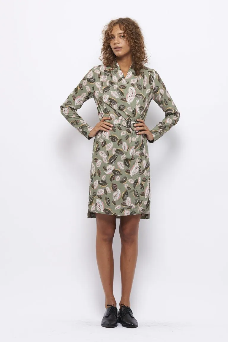 Froks Wrap Cardigan Kjole / Green & Baby feathers Oeko-tex