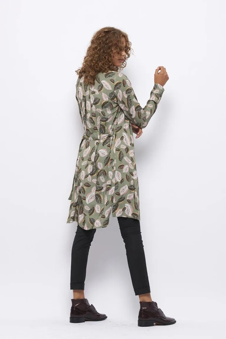 Froks Wrap Cardigan Kjole / Green & Baby feathers Oeko-tex