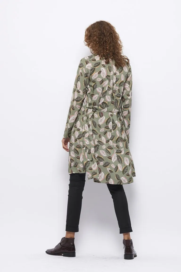 Froks Wrap Cardigan Kjole / Green & Baby feathers Oeko-tex