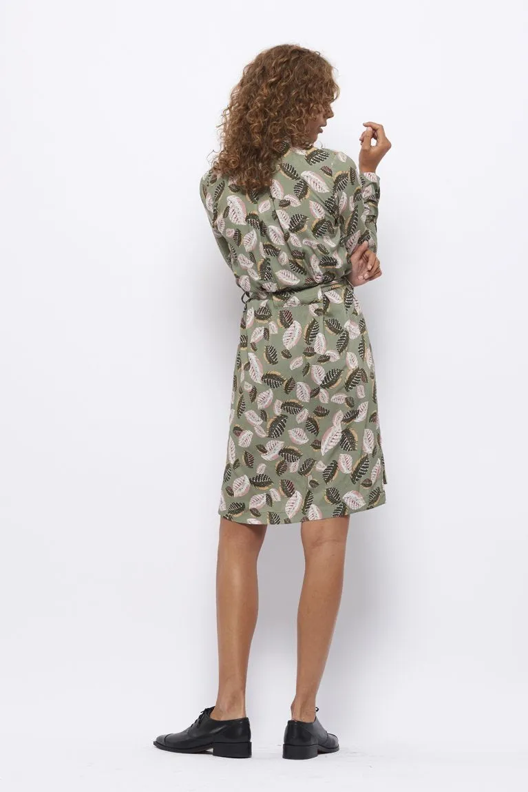 Froks Wrap Cardigan Kjole / Green & Baby feathers Oeko-tex