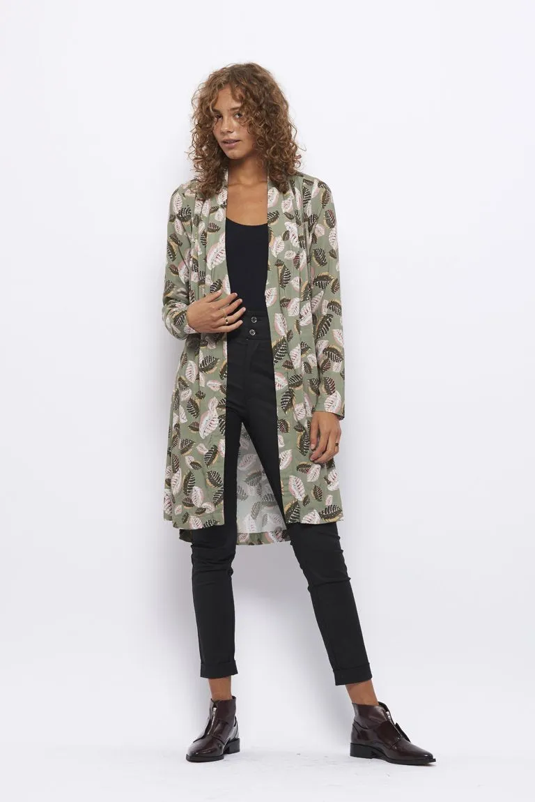 Froks Wrap Cardigan Kjole / Green & Baby feathers Oeko-tex