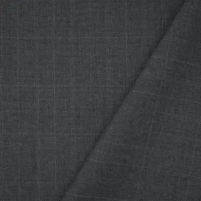 Gray Tone Poly-Wool Check Plaid Woven Shirting Fabric