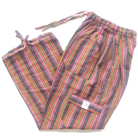 (Large) Brownish Red with White Stripes 0173